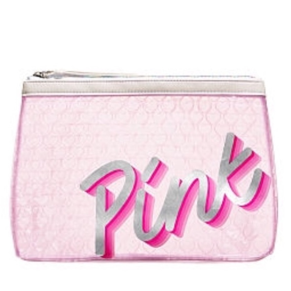 Vintage-Victoria Secret Pink 👄 Bubble Love Bag/ Makeup/cosmetic Overnight Bag